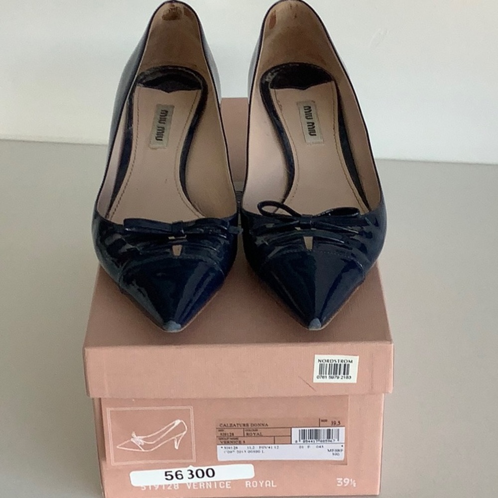 Women’s Miu Miu Blue Patent Kitten Heel shoes 9.5M